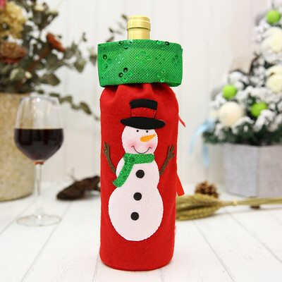 

Tailored Wine Bottle Cover Bags Decoration Home Party Santa Claus Christmas
