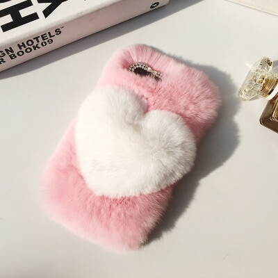 

Love Heart Case For Samsung Galaxy J6 Plus Cute Rabbit Cover Hairy Fur Fluffy Phone Case