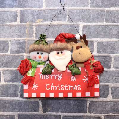 

Toponeto Santa Claus Door Wall Wooden Hanging Christmas Tree Home Decor Xmas Gift