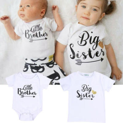 

Little Brother Toddler Baby Rompe Girl Big Sister T-shirt Tops Matching Outfits