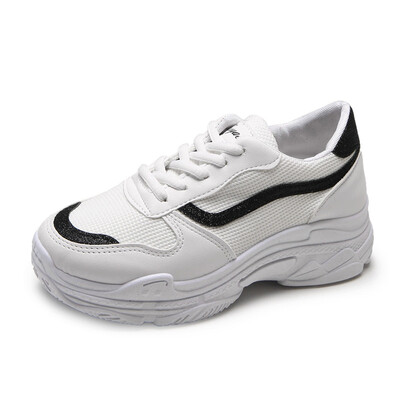 

LZJ Womens Chunky Sneakers 2019 Fashion Women Platform Shoes Lace Up Pink Vulcanize Shoes Womens Female Trainers Dad Shoes