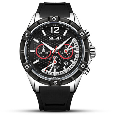 

Meigel megir mens watch sports multi-function calendar large dial quartz watch mens watch