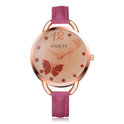 

GAIETY Women\s Fashion Butterfly Dial Leather Band Wrist Watch G503