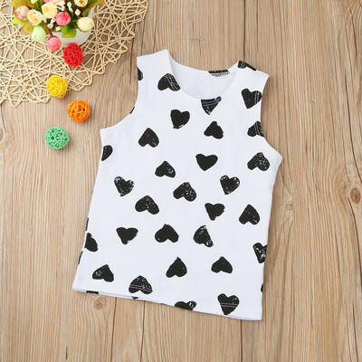 

Newborn Toddler Baby Boys Girls Heart Print T-Shirt Tops Vest Clothes Outfits