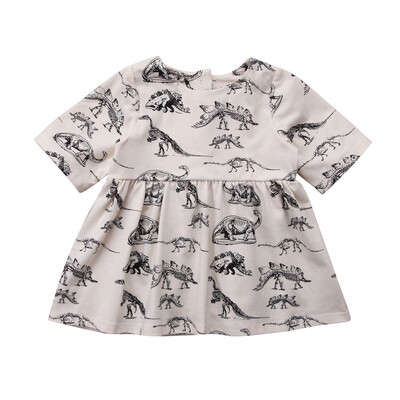 

SUNSIOM Cute Toddler Infant Baby Girls Animal Half Sleeve Dinosaur Dress Outfits Clothes