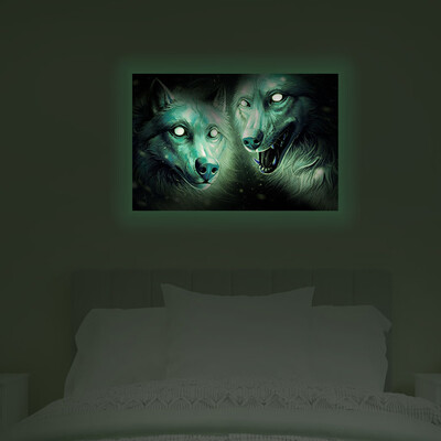

Toponeto Wolf Luminous Wall Sticker Glow In The Dark Home Decor Stickers Room Wall Decal