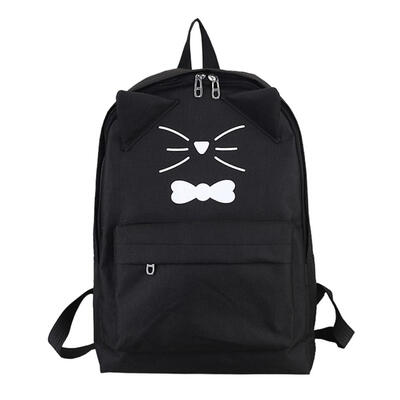 

Women PU Leather Lovely Cartoon Cat Printed Causal Backpack Shoulder Bag