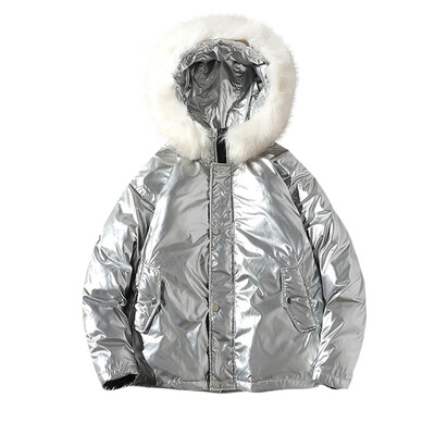 

Toponeto Mens Winter Fashion Pure Color Hoodie Patchwork Thickened Cotton Padded Coat