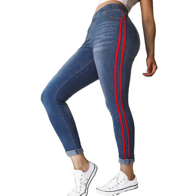 

〖Follure〗Women Autumn Elastic Plus Tight Feet Loose Denim Ribbon Casual Jeans