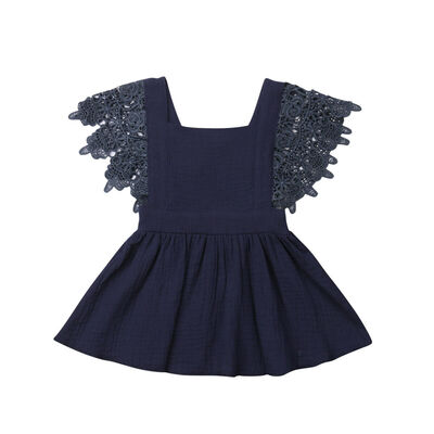 

Sleeveless Baby Girls Lace Floral Dress Summer Cotton Casual Dress Clothes 0-3Y