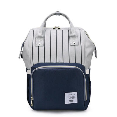 

Stripes Mummy Diaper Handbag Waterproof Large USB Port Maternity Backpacks