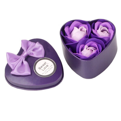 

Cute Scented Flower Soap Rose with Heart Shape Box Romantic Valentines Day Gift