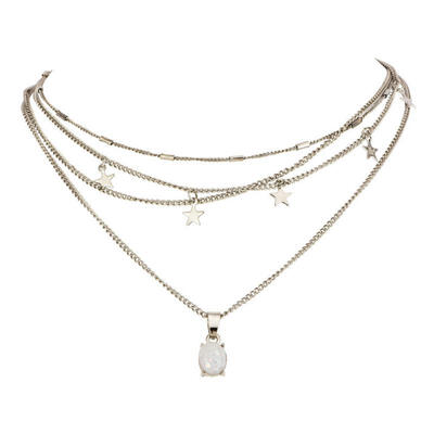 

2018 new bohemian necklace fashion new five-pointed star pendant multi-layer female necklace gift wholesale