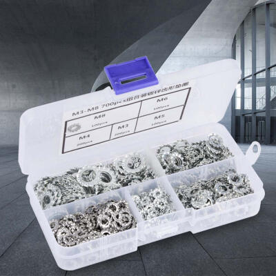 

Greensen 700pcs Galvanized Serrated Toothed Lock Washer Flat Set Fastening Tool M3M4M5M6M8