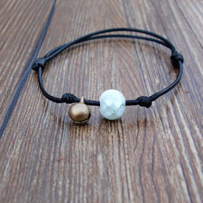 

Handmade Ceramic Beads Bracelet Small Tinkle Bell Flower Adjustable Chain Boho BraceletsJewelry