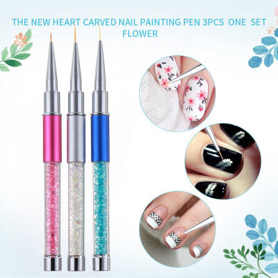 

〖Follure〗3pcsNail Art UV Gel Polish Design Dot Painting Detailing Pen Brushes Tool Set B