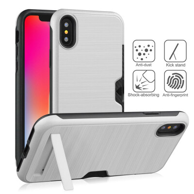 

Card Holder Case Apple iPhone X  Hybrid Bumper Case iPhone  X S Armor TPU Cover 58