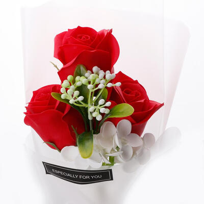 

3pcs Preserved Rose Soap Flower Small Bouquet Gift Box Mothers Day Gifts