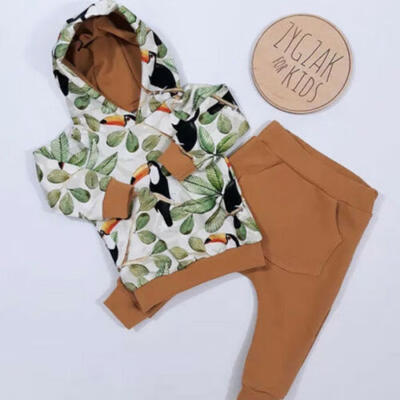 

UK Newborn Baby Boy Girl Cotton Clothes Hooded Tops T Shirt Leggings Outfit Set