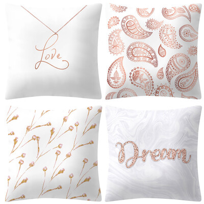 

Siaonvr Rose Gold Pink Cushion Cover Square Pillowcase Home Decoratio