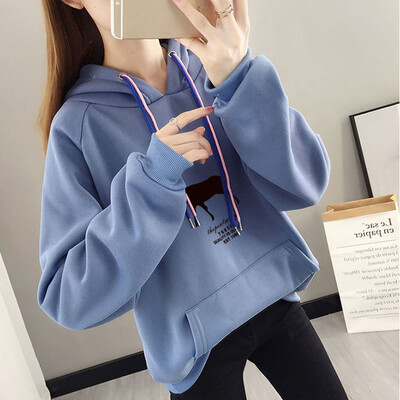 

Tailored Womens Looser Print Letter Thickening Hoodie Sweatershirt Women Tops Blouse