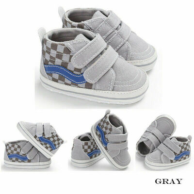 

0-18Months Toddler Infant Canvas Anti Slip Newborn Baby Boy Crib Shoes NEW