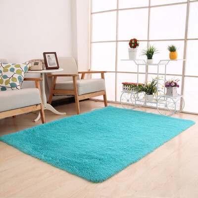 

Gobestart Fluffy Rugs Anti-Skid Shaggy Area Rug Dining Home Carpet Floor Mat Army Green