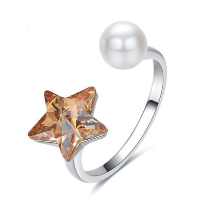

925 Sterling Silver Stars Sunflower Shape Ring for Wide Band Women Girls Swarovski Crystals Jewelry Sizer Adjuster for Loose Rings