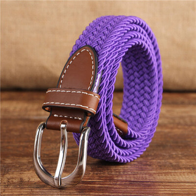 

Fashion Unisex belt high quality Elastic tension canvas Alloy pin buckle Men&Women belt solid color casual cowboy Men belt