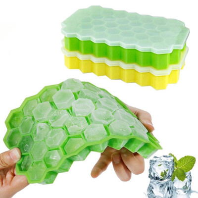 

Gobestart 2Pcs Honeycomb Shape Ice Cube 37 Cubes Ice Tray Ice Cube Mold Storage Containers