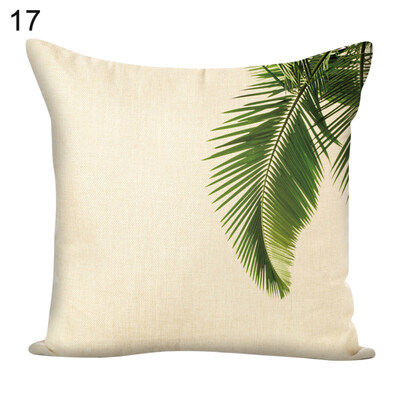 

45x45cm Green Leaf Square Throw Pillow Case Cushion Cover Sofa Bed Car Decor