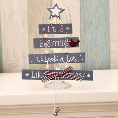 

Christmas Wooden Pendant Hanging Door Decorations Xmas Tree Home Party Decor
