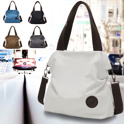 

Women Canvas Crossbody Bag Solid Color Zipper Grab Handles Top Large Capacity Handbag Totes Shoulder Bag