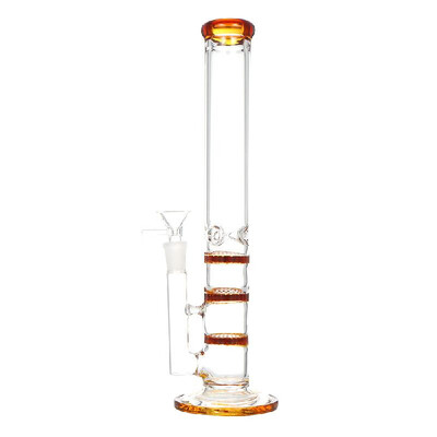 

Reusable Water Glass Pipe Percolator Pipes with 3 Layers Filters Cyclone Straight Tube for Smoking Hookah Stem Kit