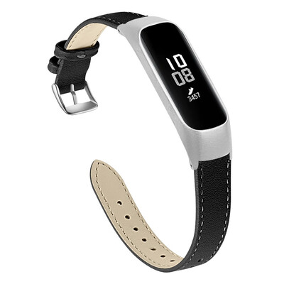 

ECSEM Metal Frame Leather Strap for Samsung Galaxy fit-e SM-R375 Smart Watch Bands for Kids Women Men