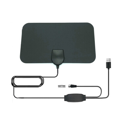 

HD Amplified Indoor Digital TV Antenna Receiver High Gain HDTV 80 Miles Range Ultra Thin Flat USB Powered Amplifier