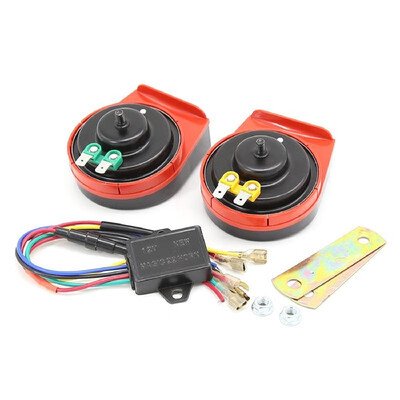 

Pair of Loud Sound Horn 12V 110DB Electric Air Horn Siren Speaker Universal for Car Motorcycle Electric Bike