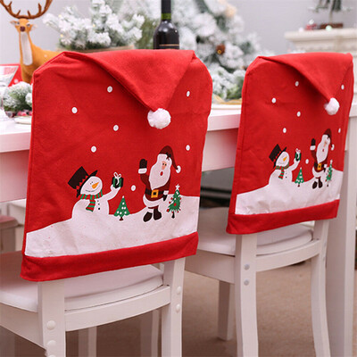 

Tailored Santa Hat Chair Covers Christmas Decor Kitchen Dinner Xmas Cap Party Ornament