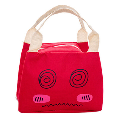 

guangxichuangshengxinfu Small Insulated Lunch Box Bags Insulated Cold Canvas Stripe Picnic Carry Case Thermal Portable Lunch Bag