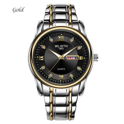 

Multi Function Calendar Quartz Wristwatch Waterproof Luminous Watch With Stainless Steel Band For Men