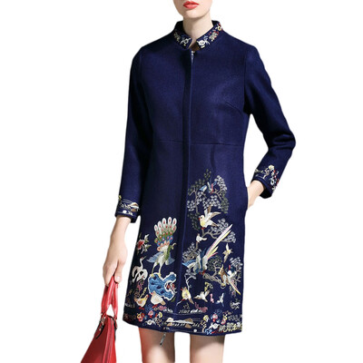 

Embroidered Zip Up Coat