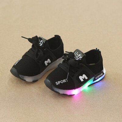 

New Children Breathable Shoes Fashionable LED Luminous Running Sports Walking Shoes