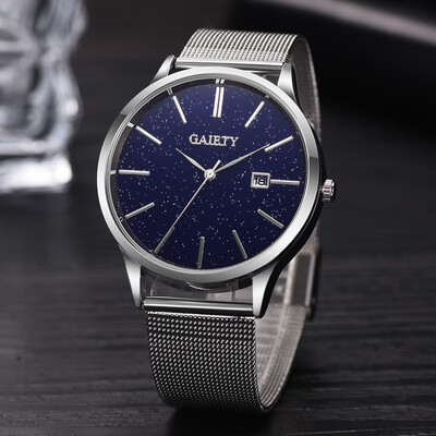

〖Follure〗Fashion Casual Starry Sky Simple Calendar Business Net With Strap Mens Watch