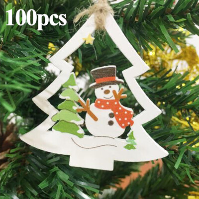 

10pcs DIY Wooden Christmas Creative Cartoon Home Decoration Ornaments Pendant