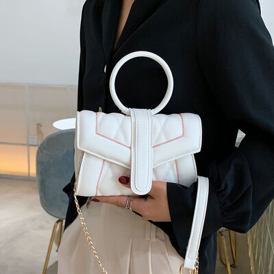 

Female bag 2019 new fashion ring handbag summer small fresh messenger bag wild ins foreign air shoulder bag