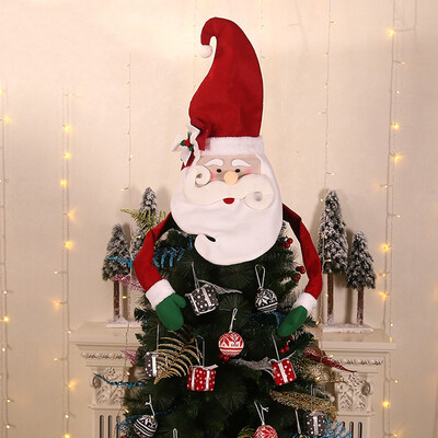 

Tailored 2019 New Christmas Tree Top Santa Snowman Hat Tree Decoration Atmosphere