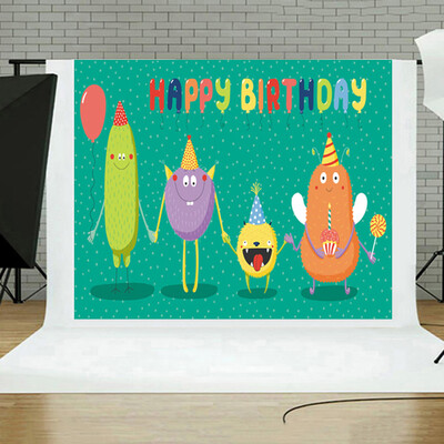 

Gobestart Happy Birthday Newborn Baby Photography Vinyl Backdrop Background Studio Props