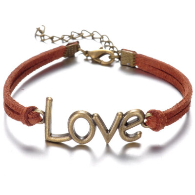 

Retro Love Alloy Manual Weaving Bracelet Fashion Wild Men Women Accessories Unisex Adjustable Bracelet