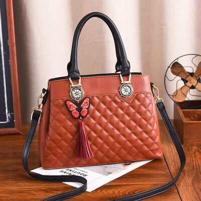 

2019 new European&American big bag new ladies bag big bag PU leather simple shoulder bag handbag