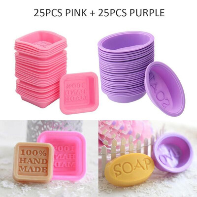 

50Pcs Handmade Silicone Soap Mold DIY Square Oval Making Baking Cupcake Mould